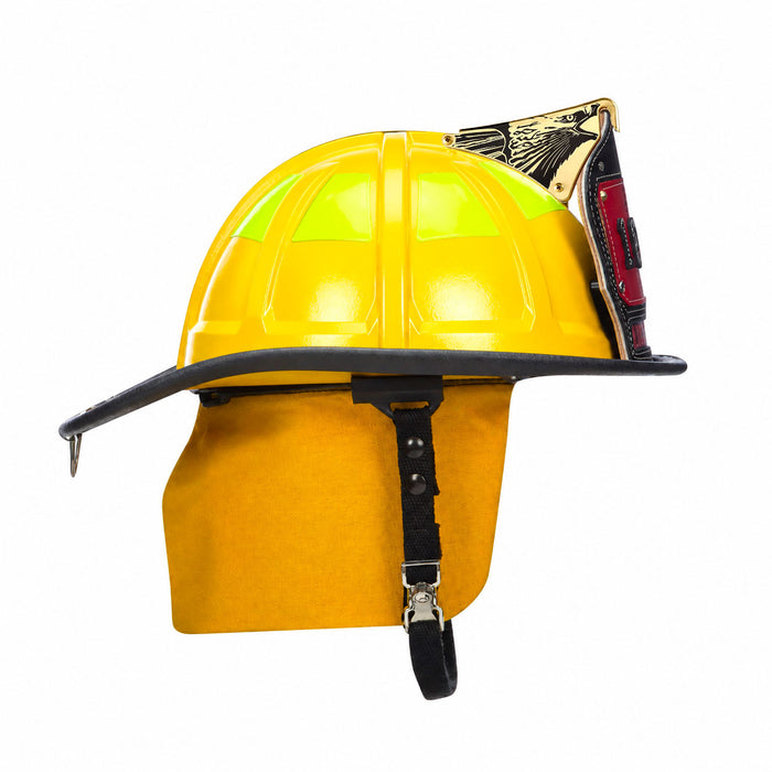 Casco de bombero tradicional Cairns 1010, con visera Tuffshield de 4"