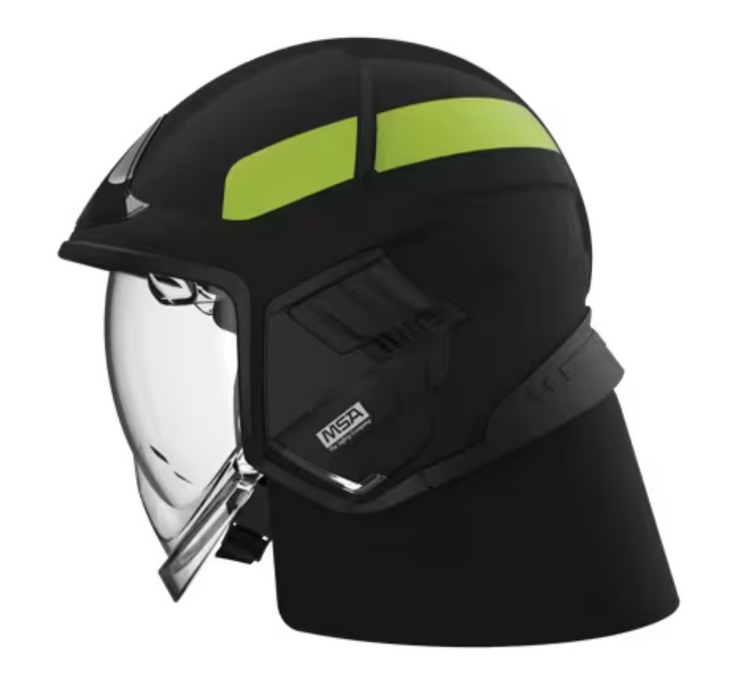 Casco de bombero tradicional Cairns 1010, con visera Tuffshield de 4"
