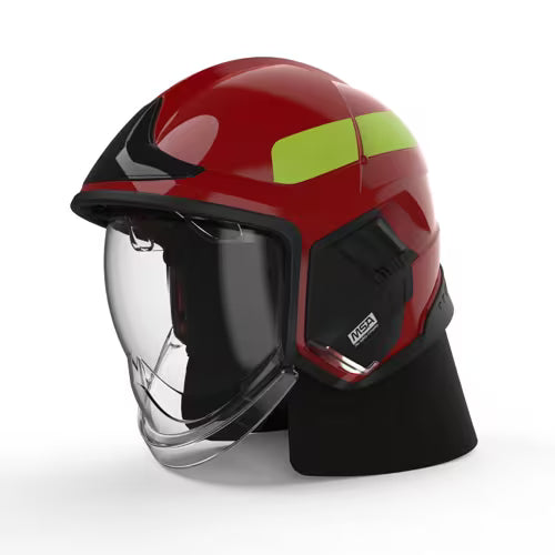Casco de bombero tradicional Cairns 1010, con visera Tuffshield de 4"